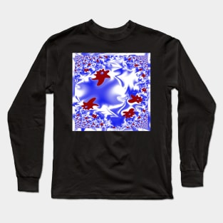 A flowerbed on blue Long Sleeve T-Shirt